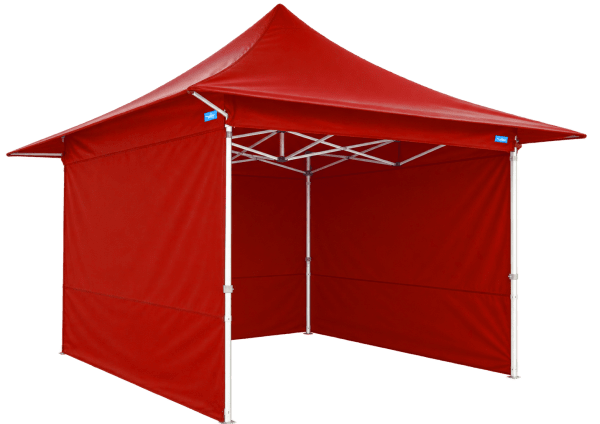 Stahl-Faltpavillon 3 × 3 m mit verlängertem Dach
