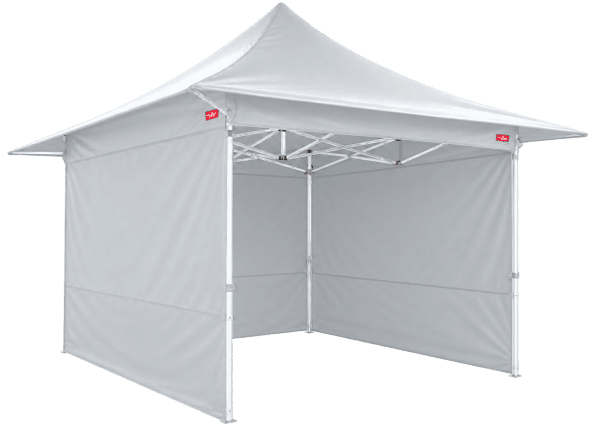 Stahl-Faltpavillon 3 × 3 m mit verlängertem Dach