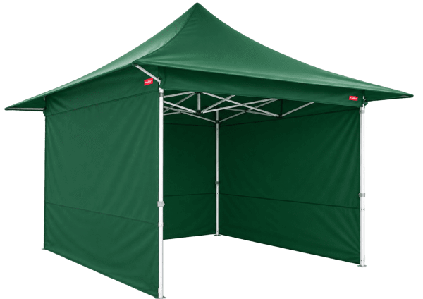Stahl-Faltpavillon 3 × 3 m mit verlängertem Dach