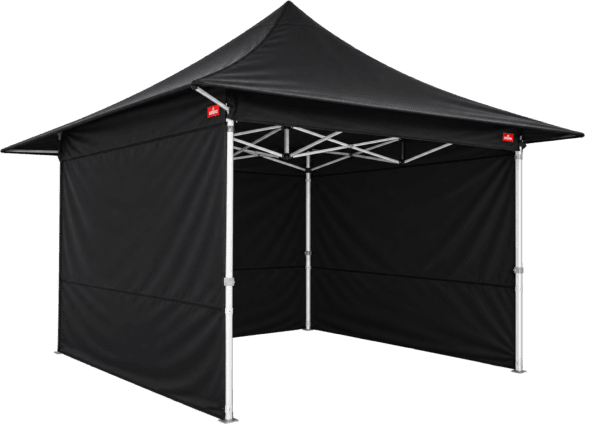 Stahl-Faltpavillon 3 × 3 m mit verlängertem Dach