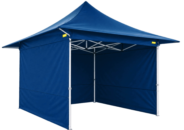Stahl-Faltpavillon 3 × 3 m mit verlängertem Dach