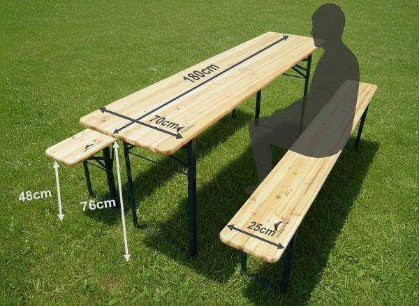 Holz-Bierzeltgarnitur – 180 cm